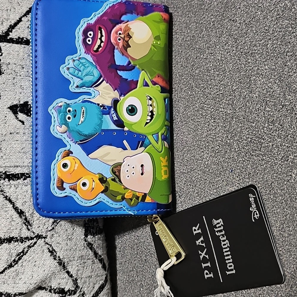 Loungefly x Pixar Monsters University Blue Zip Wallet. Tags removed -never used - Picture 1 of 8